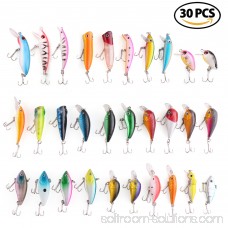 LotFancy 30 PCS Fishing Lures Crankbaits Minnow Baits Tackle with Treble Hooks, 1.6 to 3.7 Inches in Length